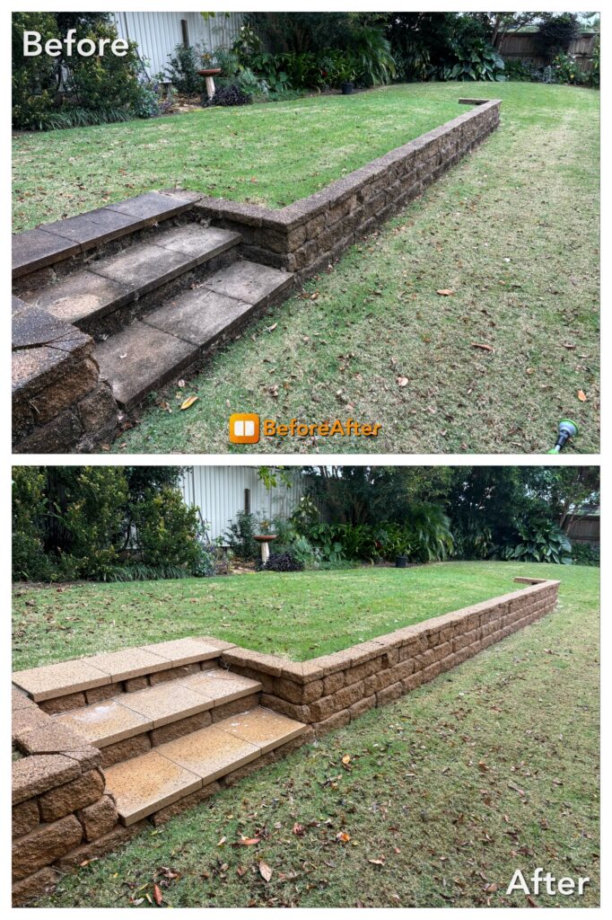 Retaining Wall Cleaning Maleny Sunshine Coast